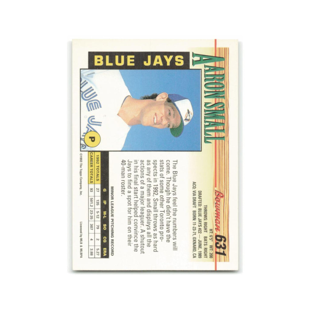 Aaron Small Rookie 1993 Bowman #631 Toronto Blue Jays Baseball Card NM