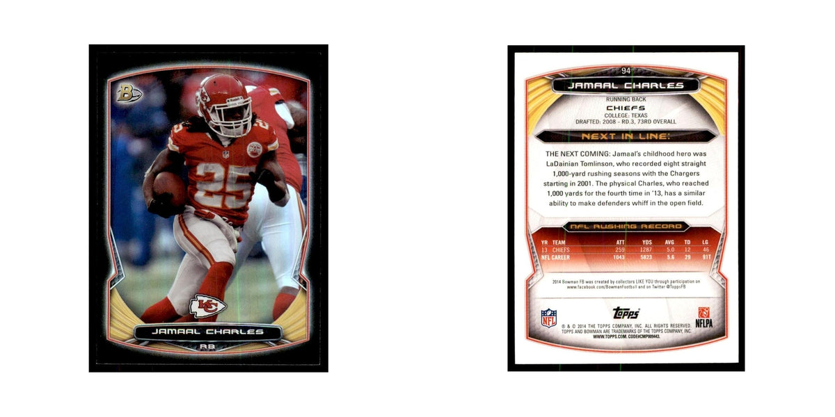 2014 Bowman Foil Jamaal Charles Football Cards #94