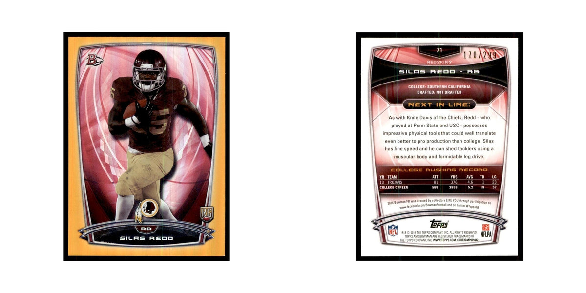 2014 Bowman Foil Silas Redd RC 170/299 Football Cards #71