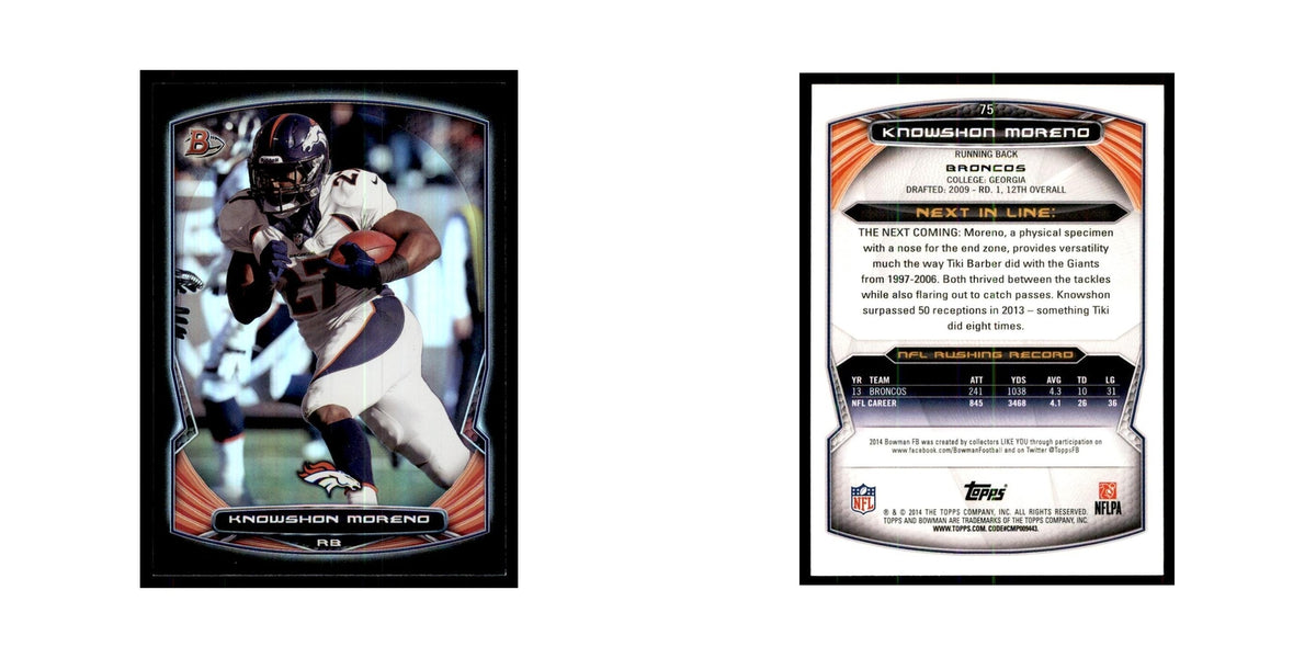 2014 Bowman Foil Knowshon Moreno Football Cards #75