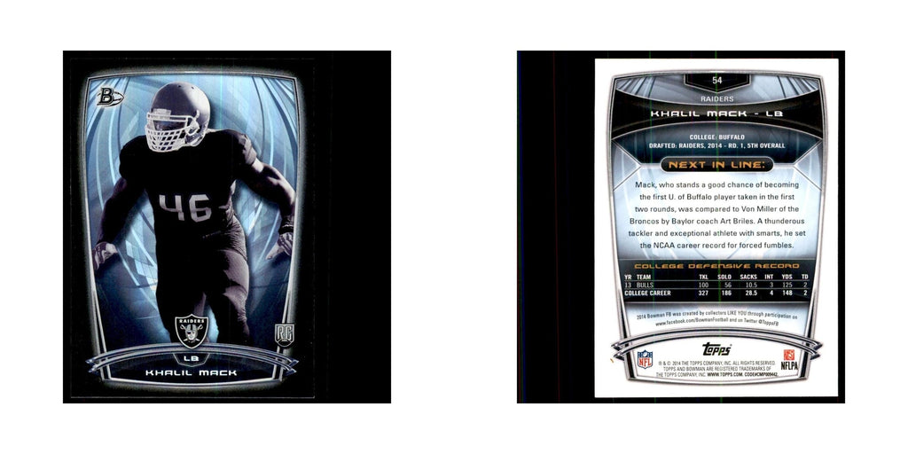 2014 Bowman Foil Khalil Mack RC Football Cards #54