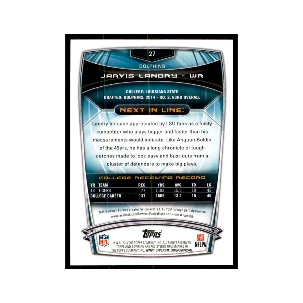 2014 Bowman Foil Jarvis Landry RC Football Cards #27