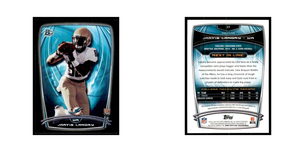 2014 Bowman Foil Jarvis Landry RC Football Cards #27
