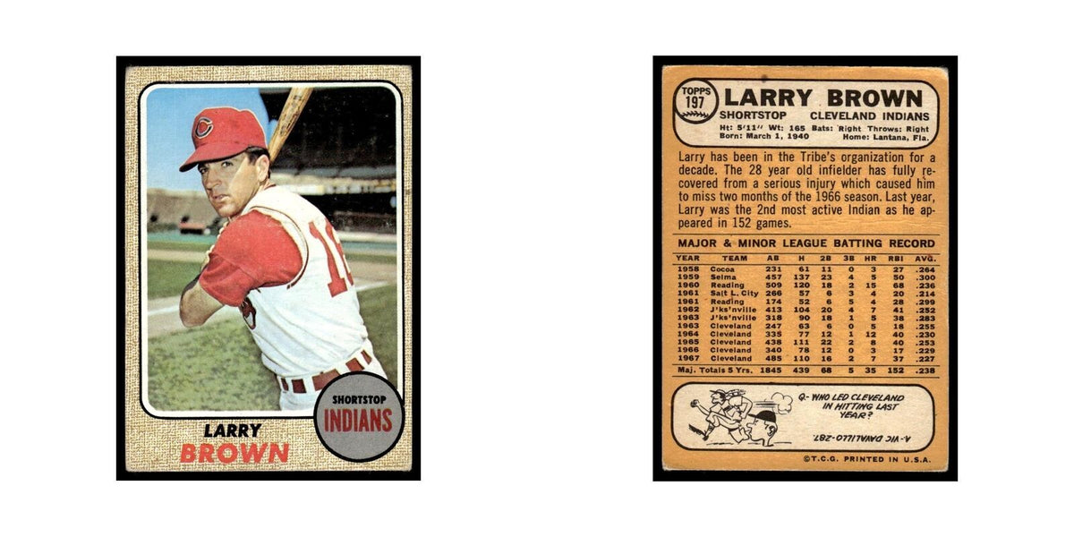 1968 Topps Larry Brown Indians #197