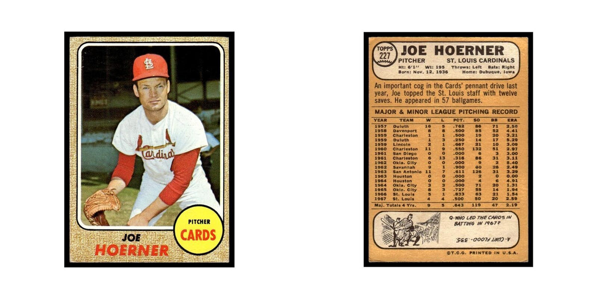 1968 Topps Joe Hoerner Cardinals #227