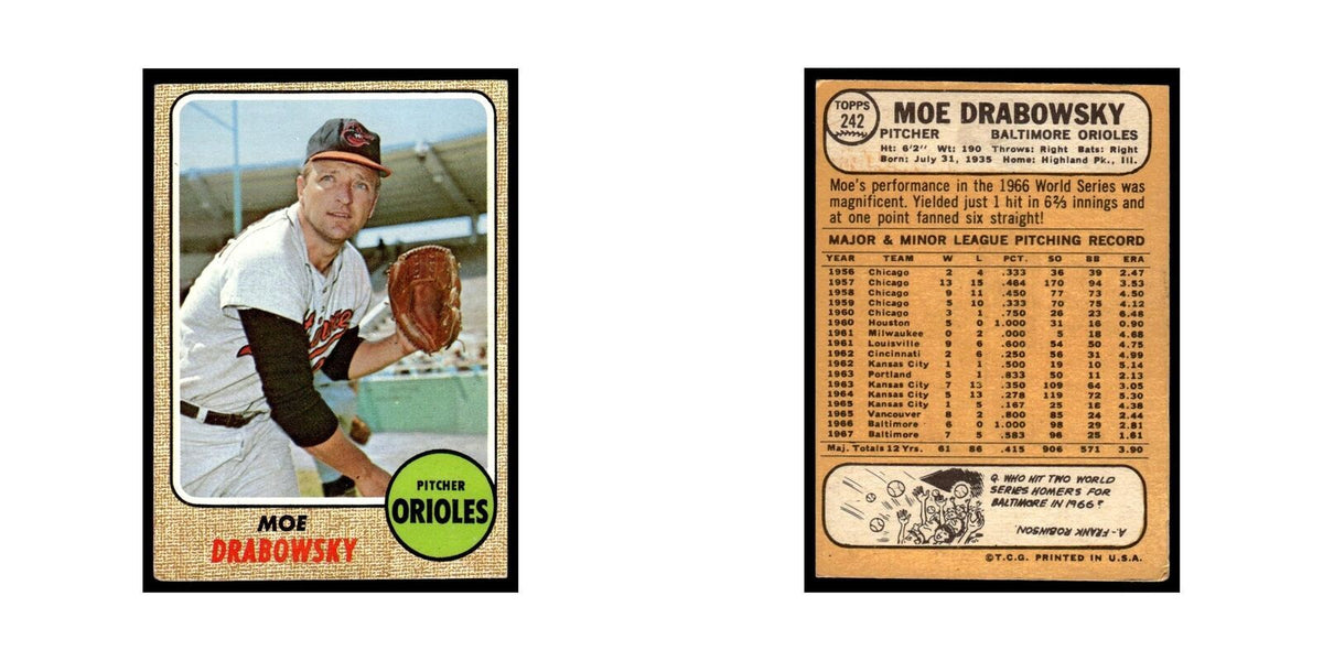 1968 Topps Moe Drabowsky Orioles #242