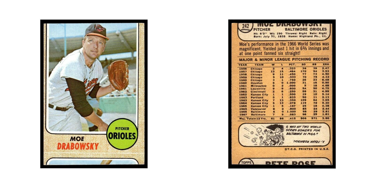 1968 Topps Moe Drabowsky Orioles #242