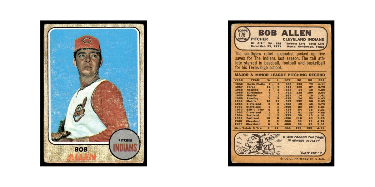 1968 Topps Bob Allen Indians #176