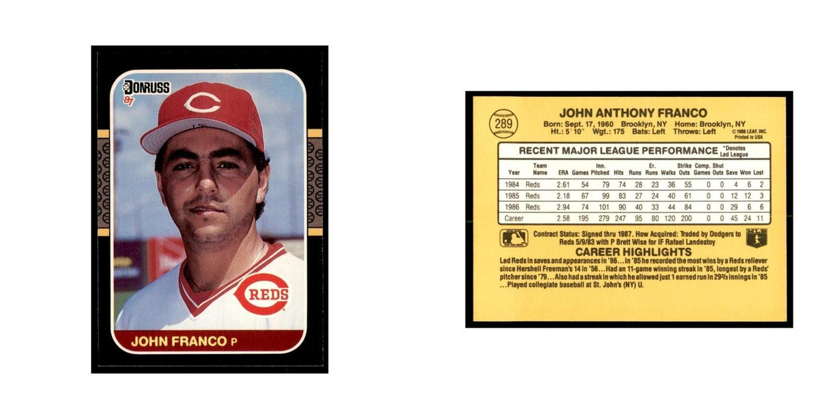 1987 Donruss John Franco Baseball Cards #289