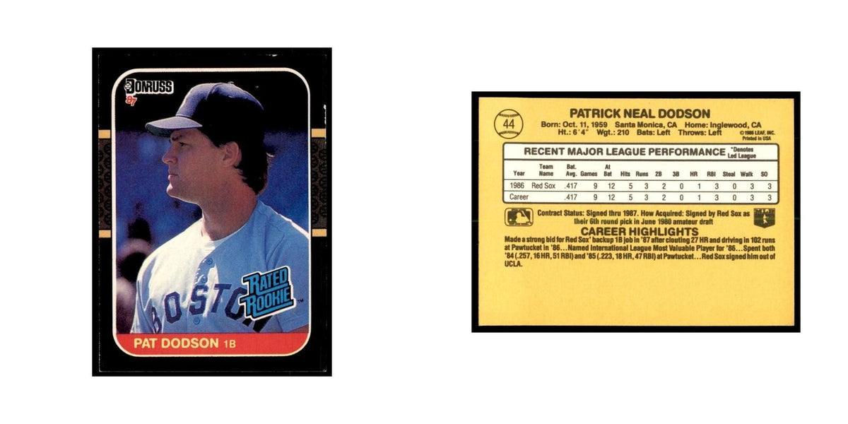 1987 Donruss Pat Dodson RC Baseball Cards #44