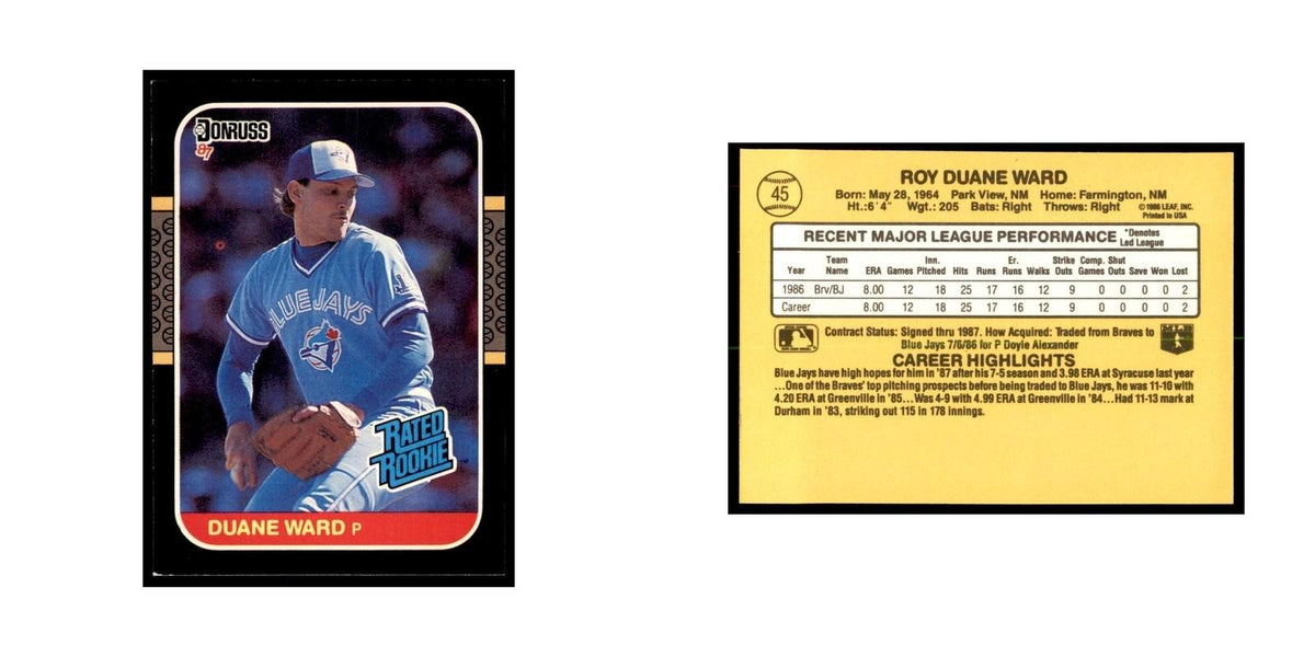 1987 Donruss Duane Ward RC Baseball Cards #45
