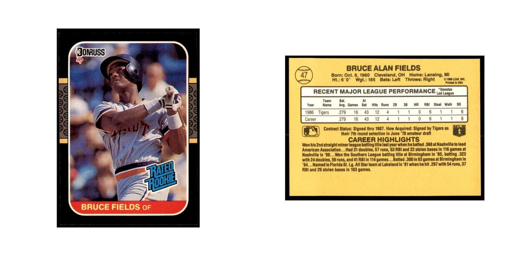 1987 Donruss Bruce Fields RC Baseball Cards #47