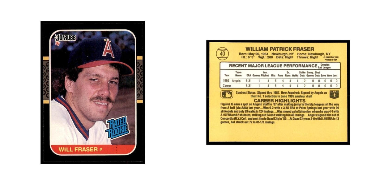 1987 Donruss Will Fraser RC Baseball Cards #40