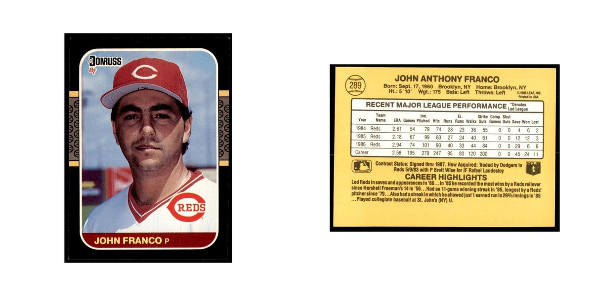 1987 Donruss John Franco Baseball Cards #289