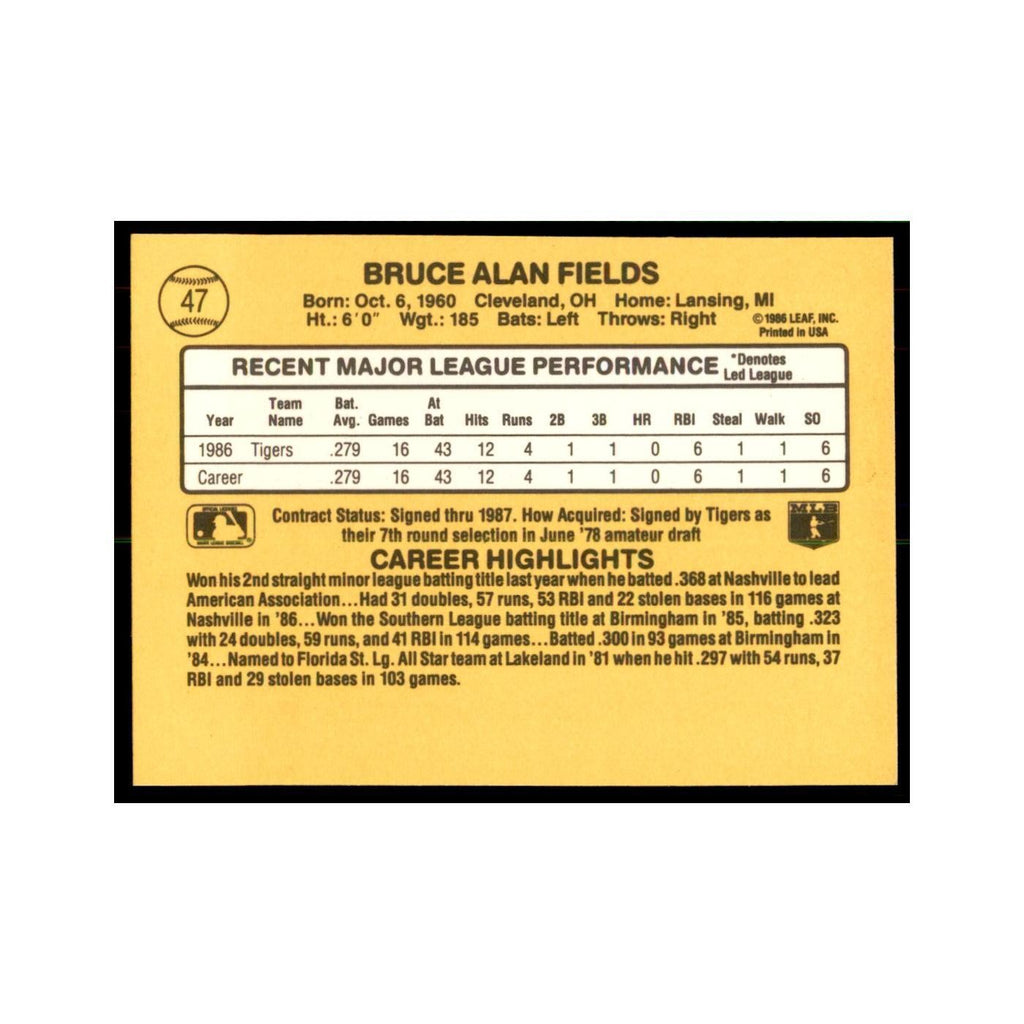 1987 Donruss Bruce Fields RC Baseball Cards #47
