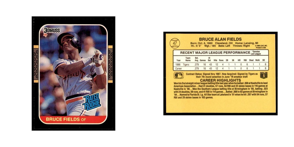 1987 Donruss Bruce Fields RC Baseball Cards #47