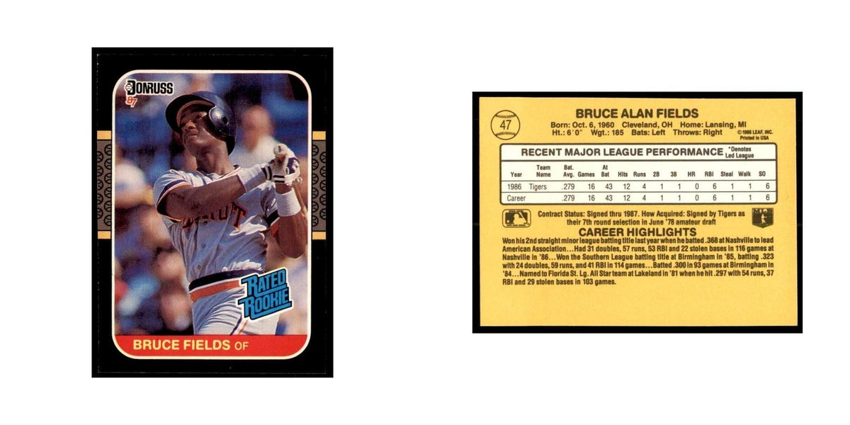 1987 Donruss Bruce Fields RC Baseball Cards #47
