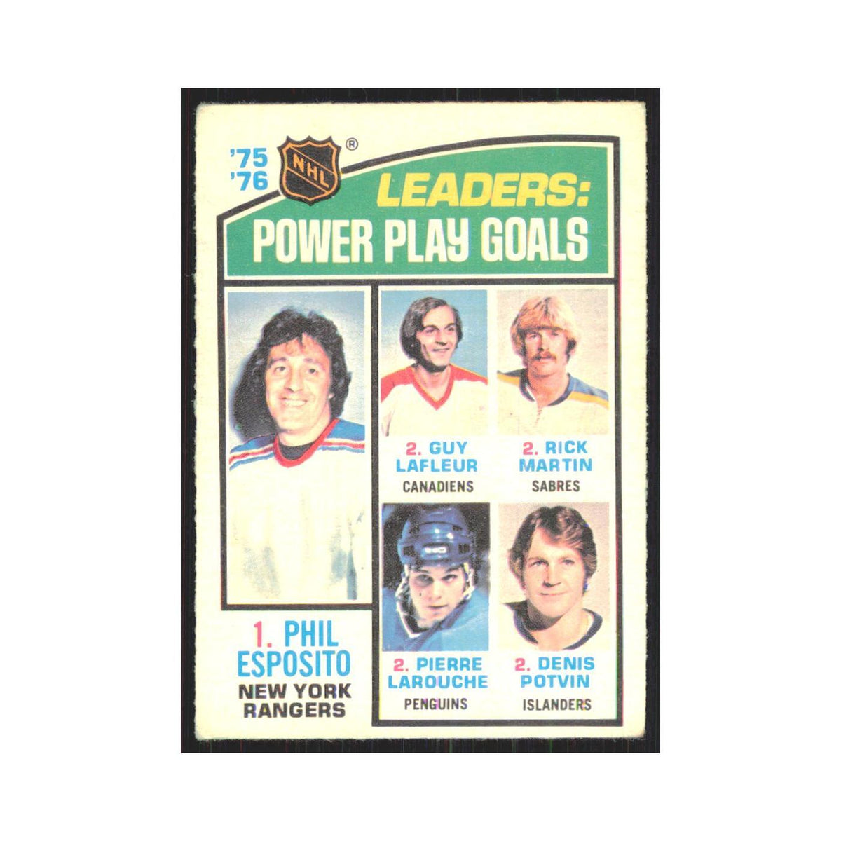 1976 Reggie Leach/Guy Lafleur/Pierre Larouche (crease) Philadelphia Flyers/Montr
