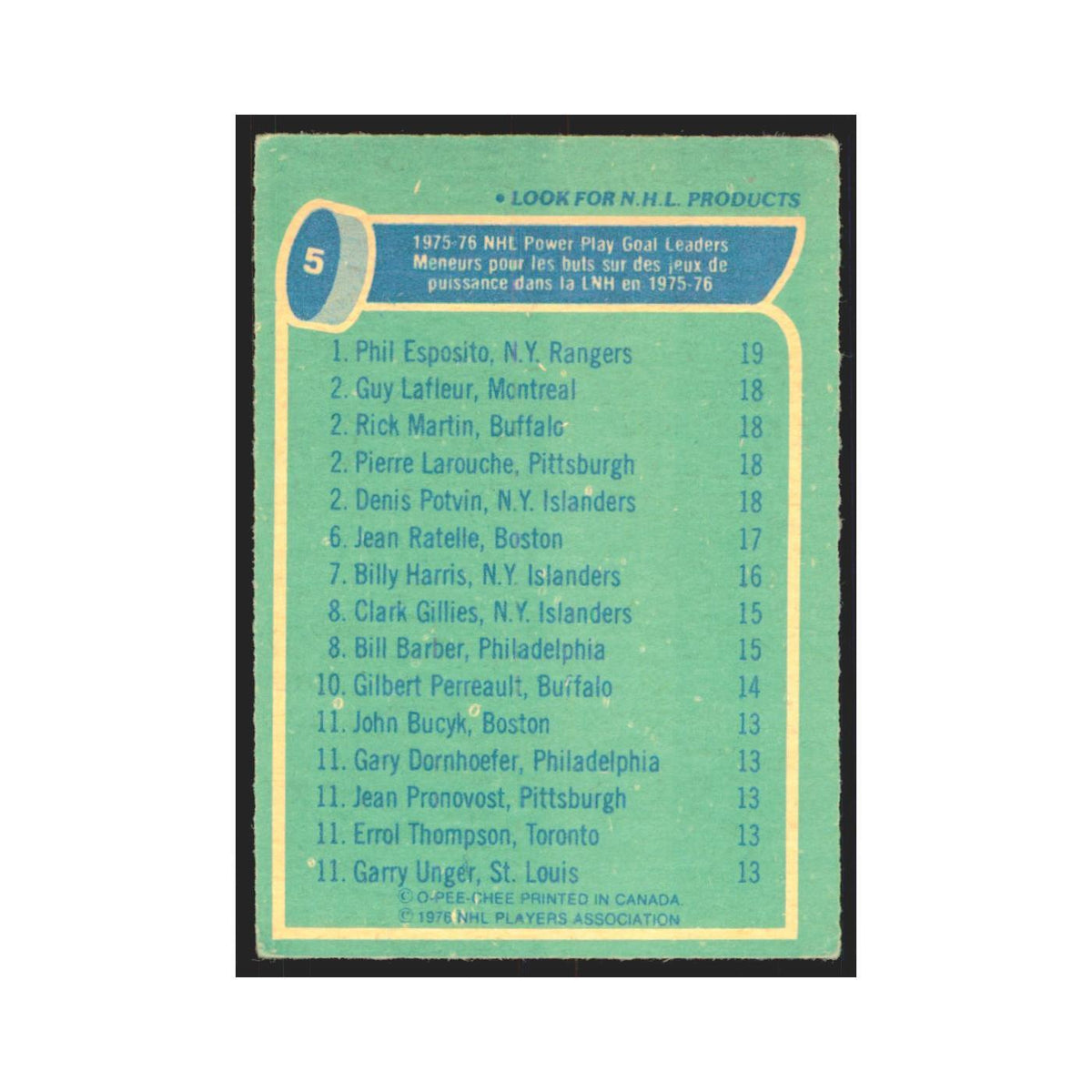 1976 Reggie Leach/Guy Lafleur/Pierre Larouche (crease) Philadelphia Flyers/Montr