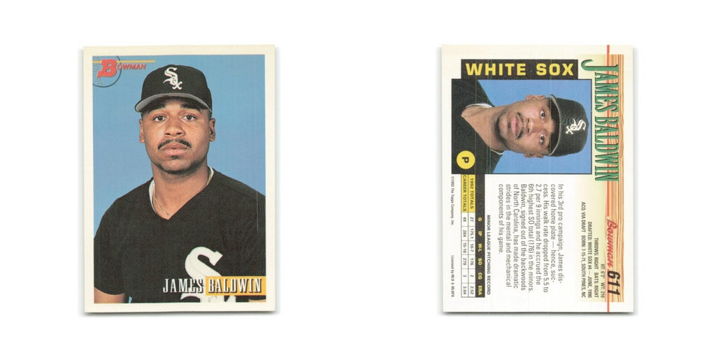 James Baldwin Rookie 1993 Bowman #611 Chicago White Sox Baseball Card NM