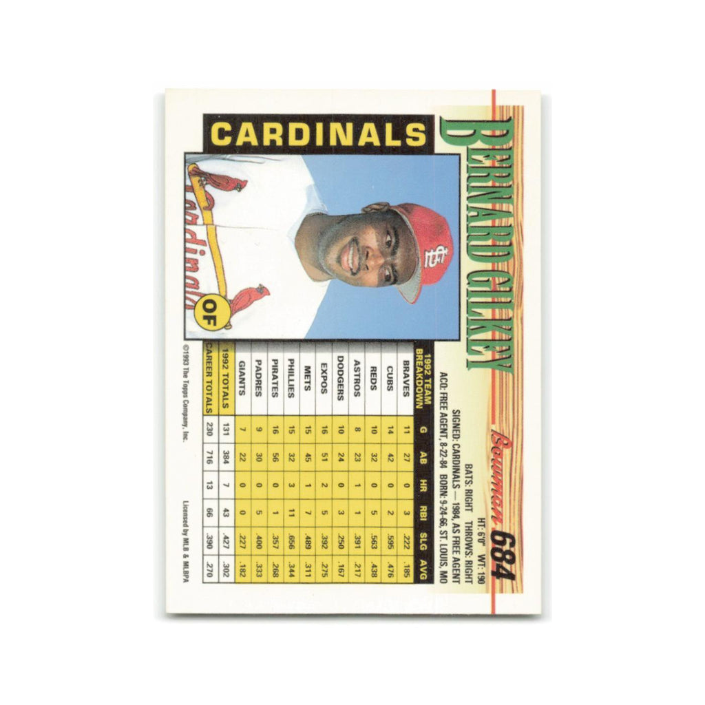 Bernard Gilkey 1993 Bowman #684 St. Louis Cardinals Baseball Card NM