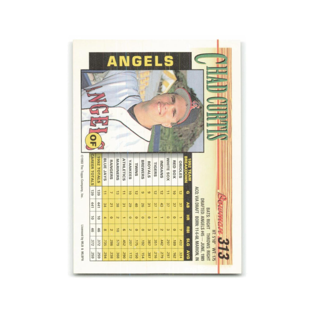 Chad Curtis 1993 Bowman #313 California Angels Baseball Card NM