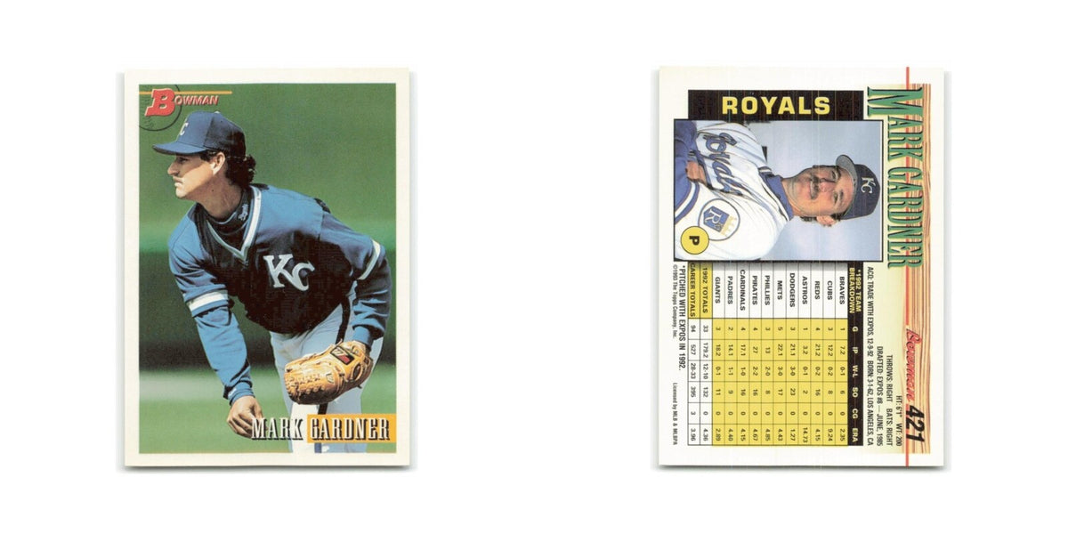 Mark Gardner 1993 Bowman #421 Kansas City Royals Baseball Card NM