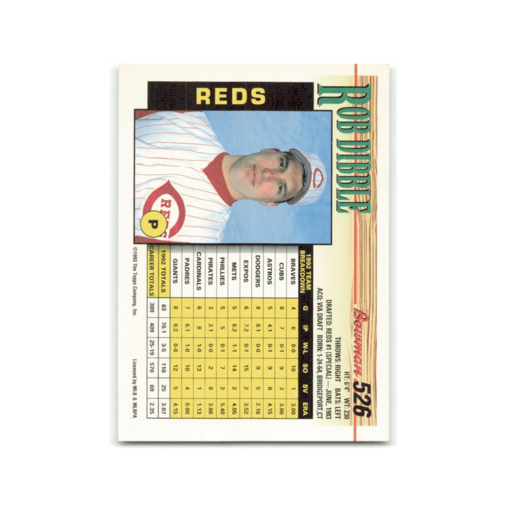 Rob Dibble 1993 Bowman #526 Cincinnati Reds Baseball Card NM