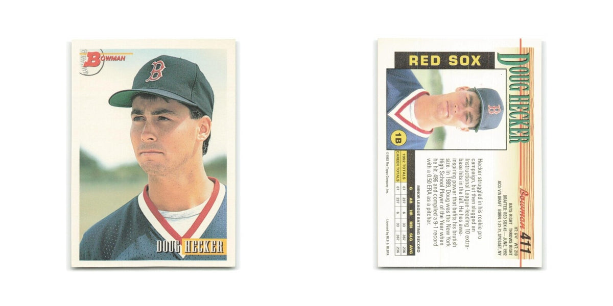 Doug Hecker Rookie 1993 Bowman #411 Boston Red Sox Baseball Card NM