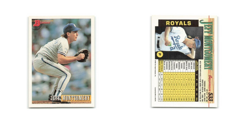 Jeff Montgomery 1993 Bowman #533 Kansas City Royals Baseball Card NM