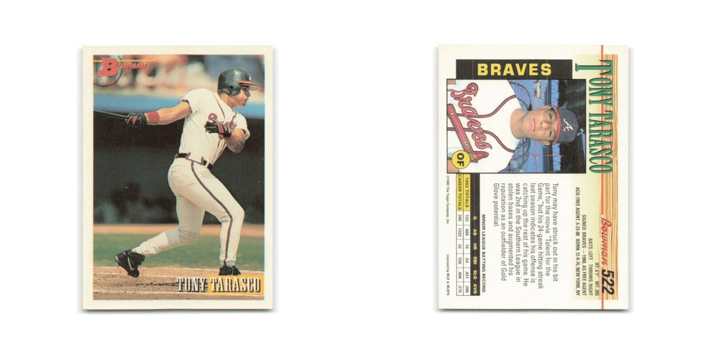 Tony Tarasco Rookie 1993 Bowman #522 Atlanta Braves Baseball Card NM