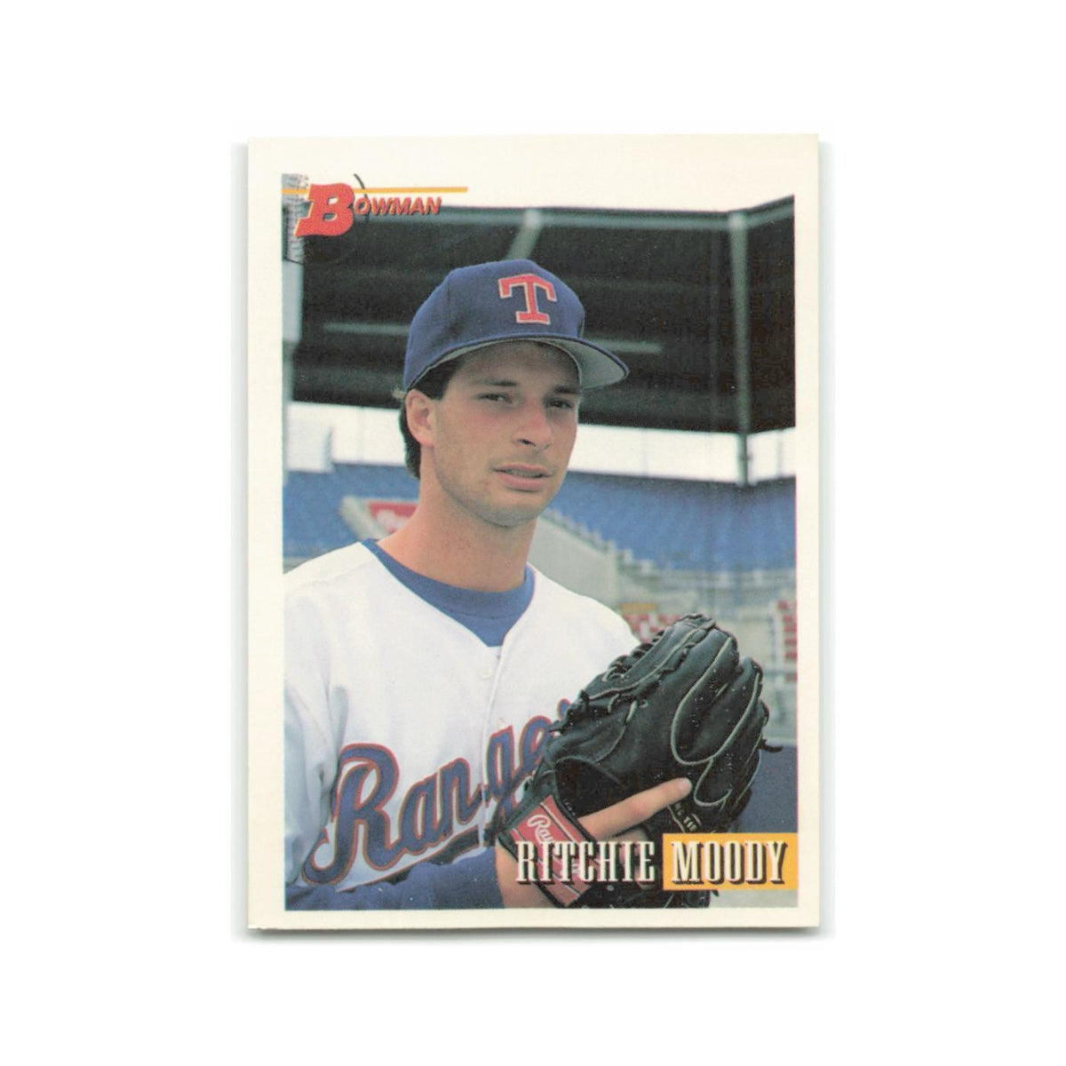 Ritchie Moody Rookie 1993 Bowman #377 Texas Rangers Baseball Card NM
