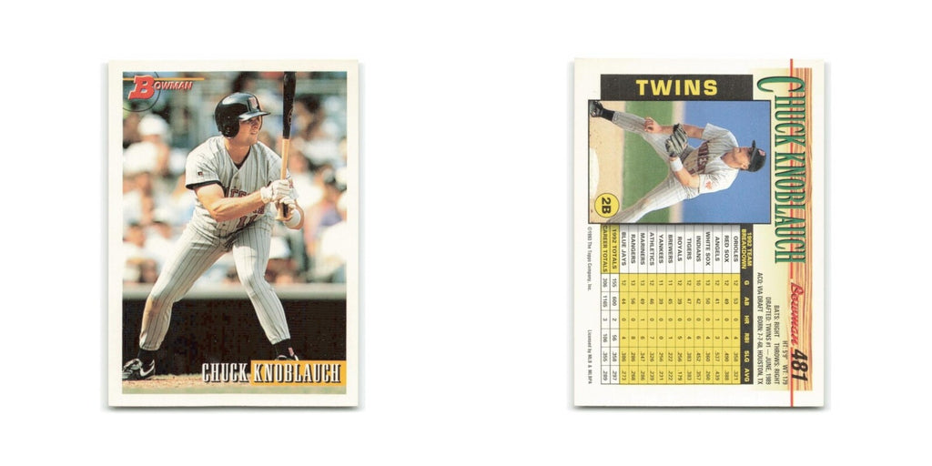 Chuck Knoblauch 1993 Bowman #481 Minnesota Twins Baseball Card NM