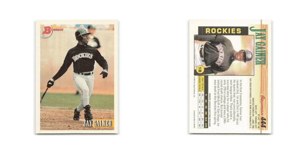 Jay Gainer Rookie 1993 Bowman #444 Colorado Rockies Baseball Card NM