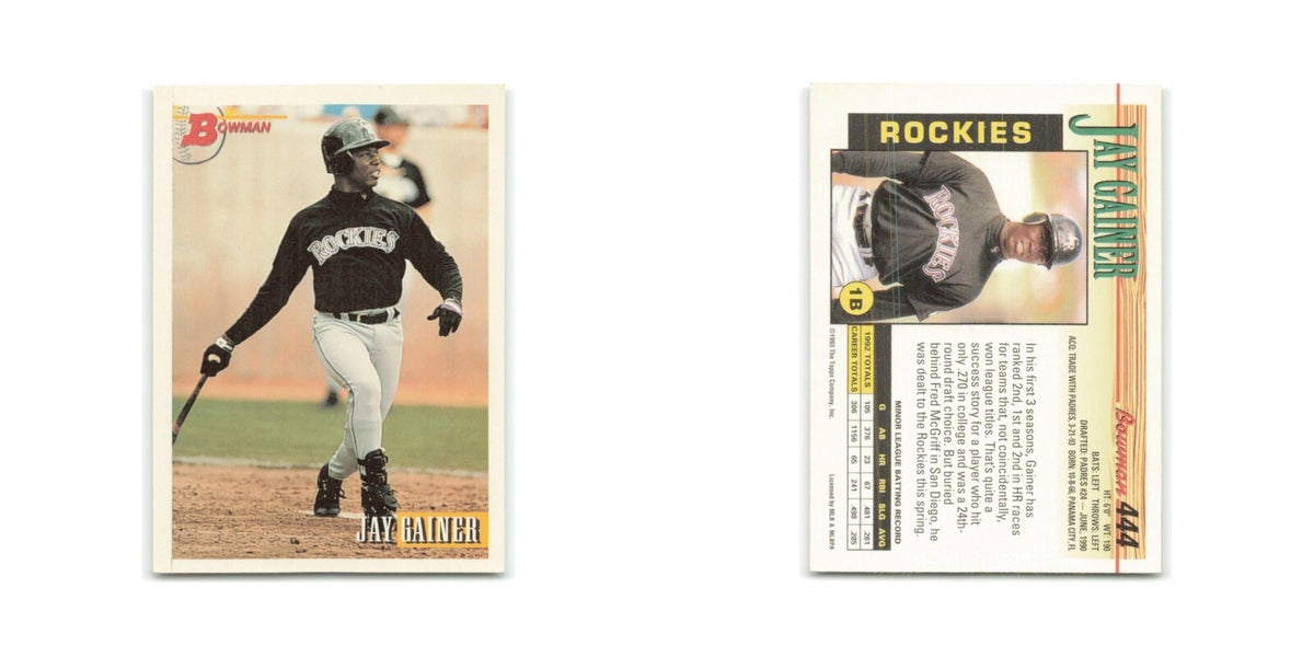 Jay Gainer Rookie 1993 Bowman #444 Colorado Rockies Baseball Card NM