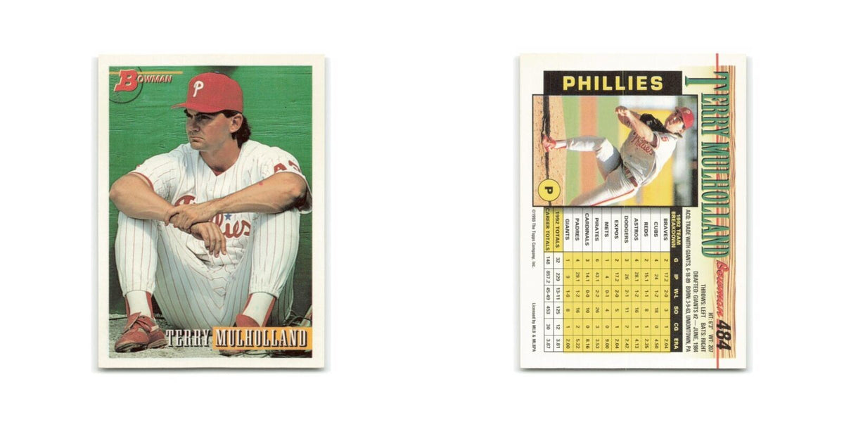 Terry Mulholland 1993 Bowman #484 Philadelphia Phillies Baseball Card NM
