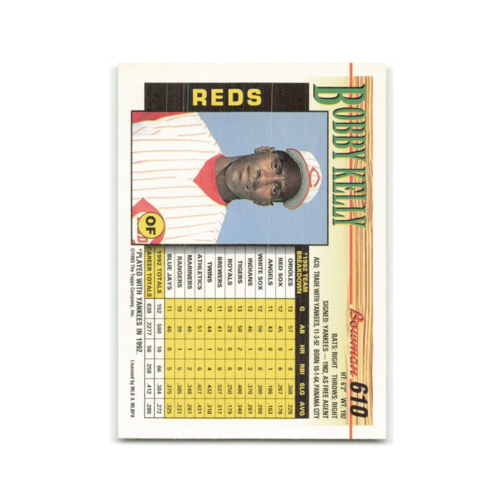 Roberto Kelly 1993 Bowman #610 Cincinnati Reds Baseball Card NM