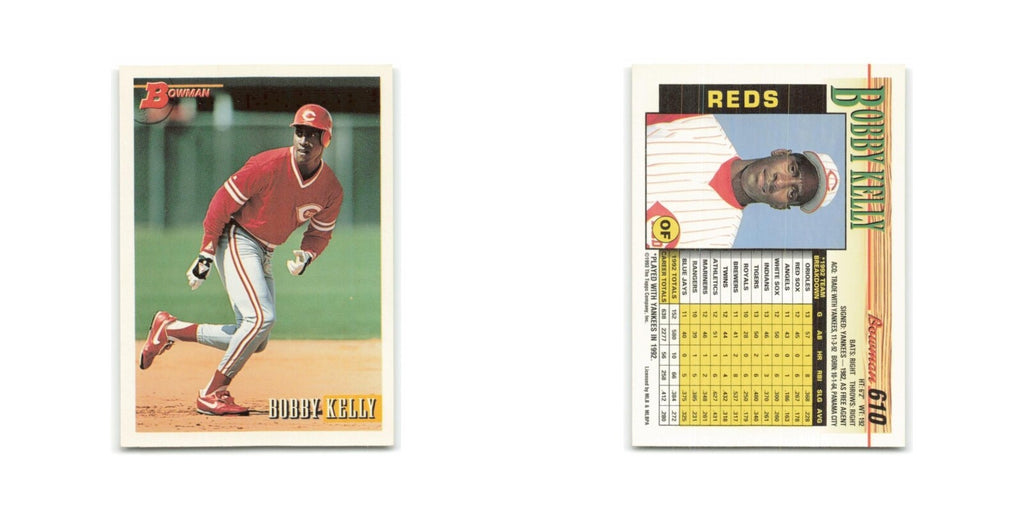 Roberto Kelly 1993 Bowman #610 Cincinnati Reds Baseball Card NM