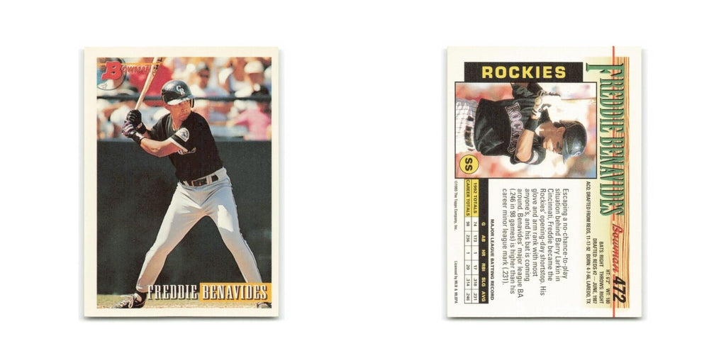 Freddie Benavides 1993 Bowman #472 Colorado Rockies Baseball Card NM