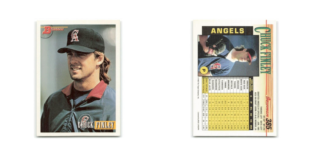Chuck Finley 1993 Bowman #385 California Angels Baseball Card NM