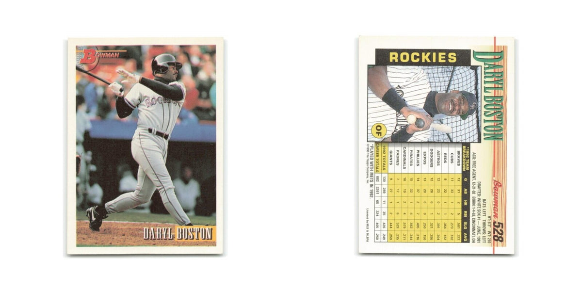 Daryl Boston 1993 Bowman #528 Colorado Rockies Baseball Card NM