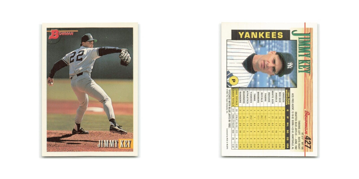 Jimmy Key 1993 Bowman #427 New York Yankees Baseball Card NM