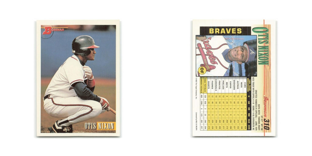Otis Nixon 1993 Bowman #310 Atlanta Braves Baseball Card NM
