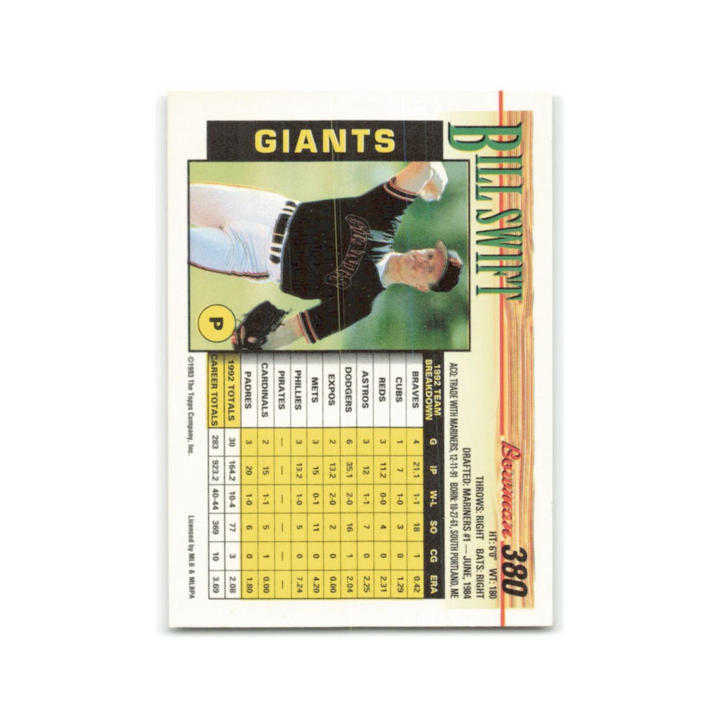 Bill Swift 1993 Bowman #380 San Francisco Giants Baseball Card NM