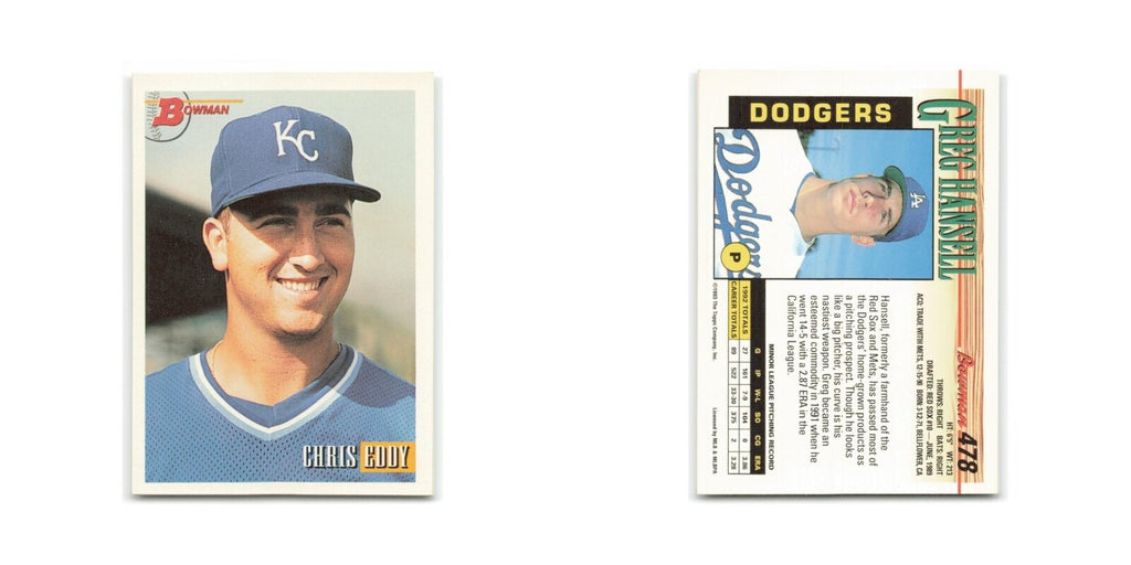 Chris Eddy Rookie 1993 Bowman #477 Kansas City Royals Baseball Card NM