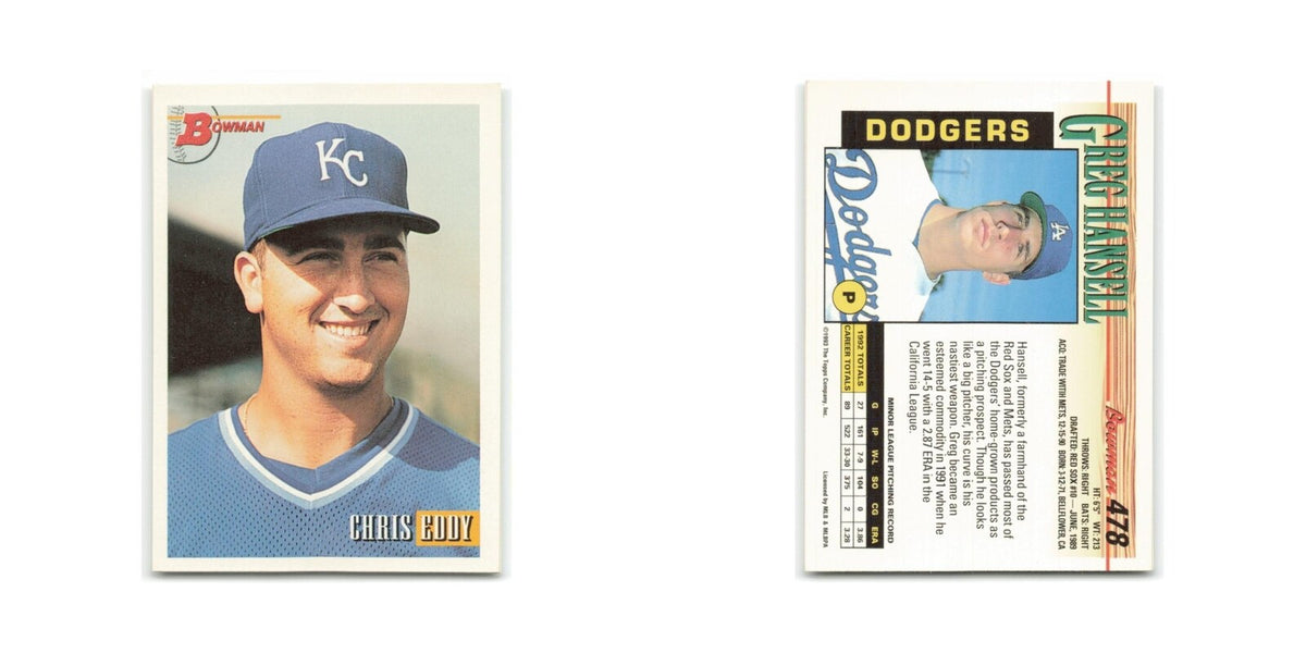 Chris Eddy Rookie 1993 Bowman #477 Kansas City Royals Baseball Card NM