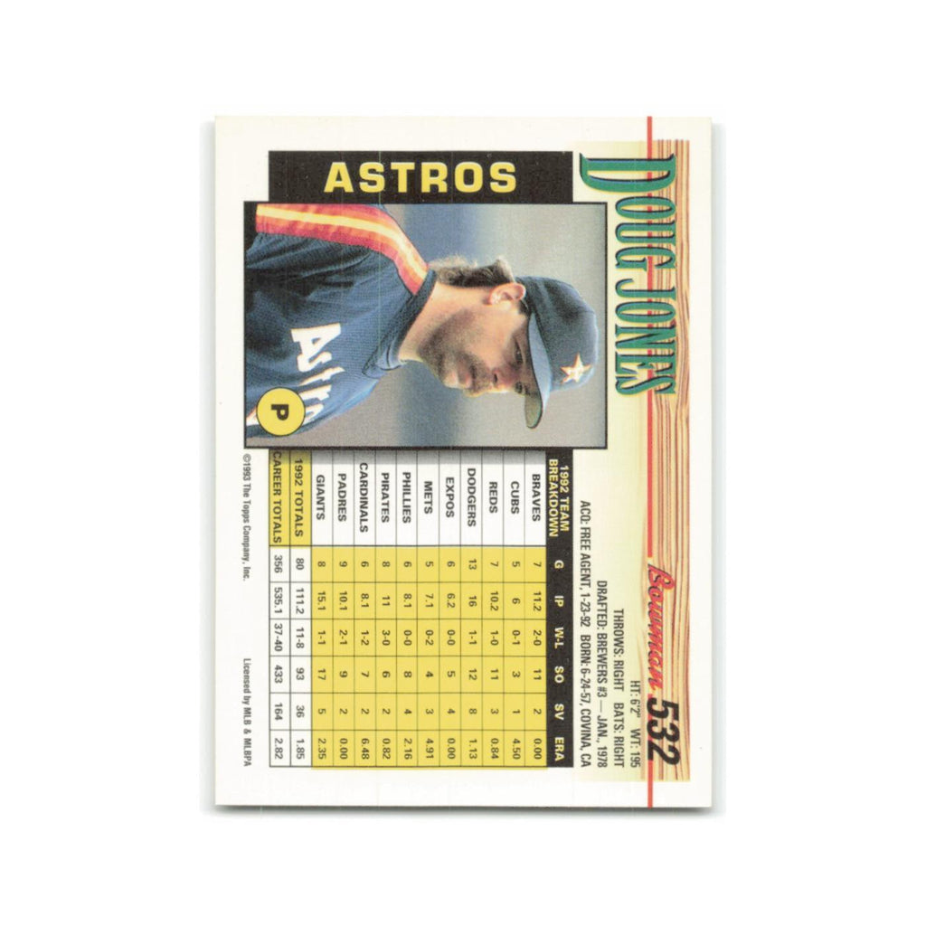 Doug Jones 1993 Bowman #532 Houston Astros Baseball Card NM