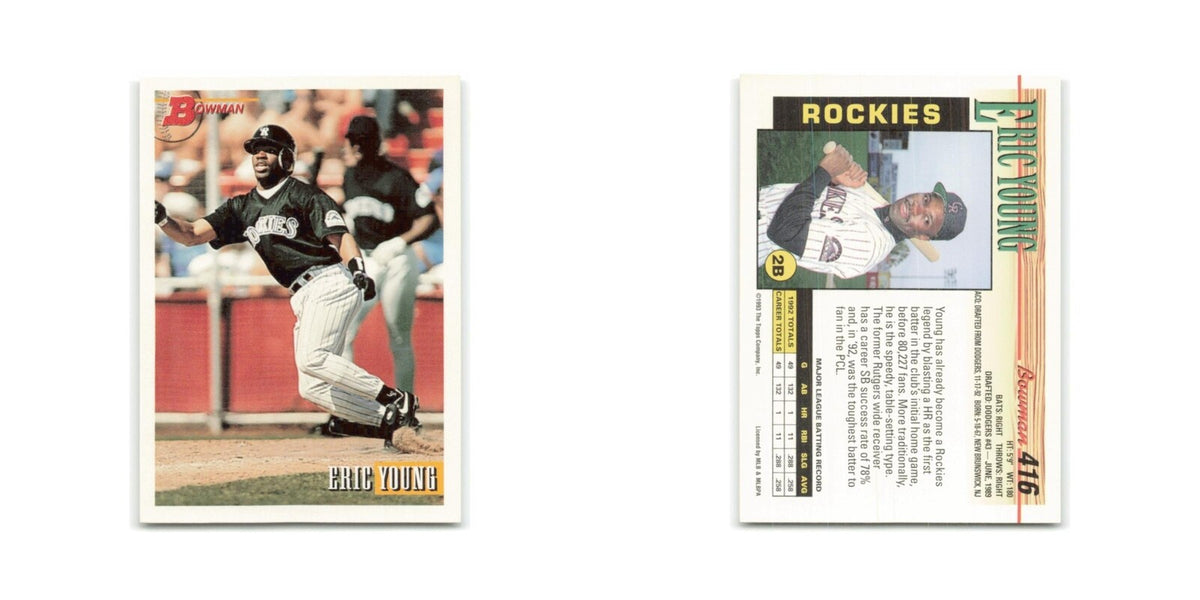 Eric Young 1993 Bowman #416 Colorado Rockies Baseball Card NM