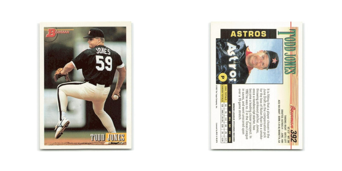 Todd Jones 1993 Bowman #392 Houston Astros Baseball Card NM