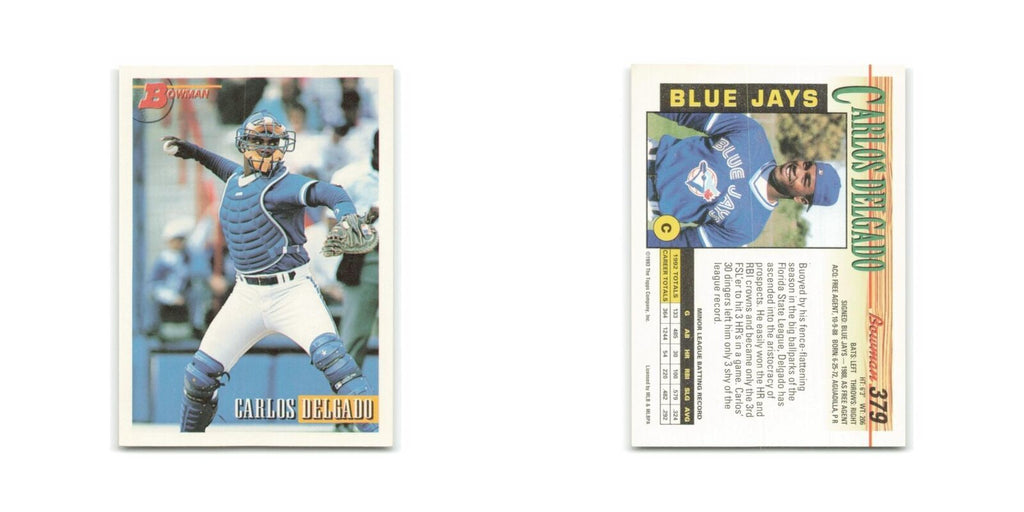 Carlos Delgado 1993 Bowman #379 Toronto Blue Jays Baseball Card NM